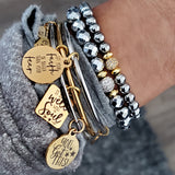 Blessed By His Grace Gold Charm Bracelet